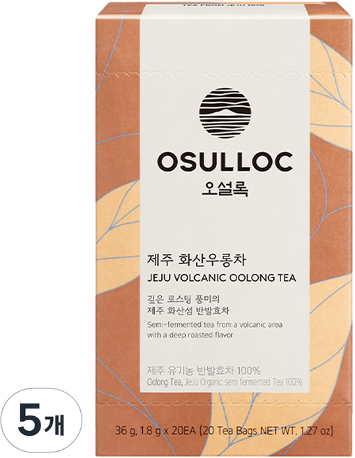 오설록 제주 화산 우롱차 티백, 1.8g, 20개입, 5개