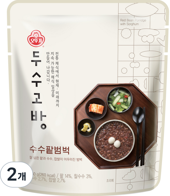 오뚜기 두수고방 수수팥범벅, 2개, 250g