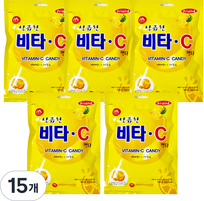 맘모스제과 상큼한 비타C캔디, 80g, 15개
