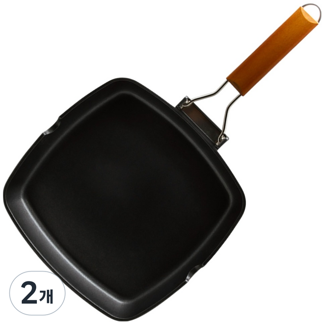 벨라쿠진 인덕션 IH 손잡이 접이식 사각 프라이팬, 2개, 24cm