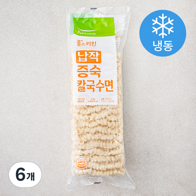 풀스키친 납작 증숙 칼국수 (냉동), 1kg, 6개