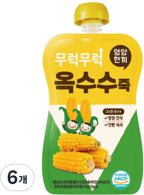 이유케어스 무럭무럭 키즈죽, 옥수수, 6개, 100g