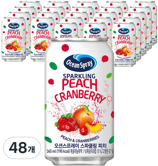오션스프레이 스파클링 피치, 345ml, 48개