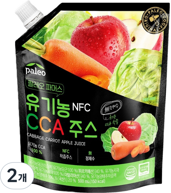 팔레오 NFC 유기농 CCA 주스, 2개, 500ml