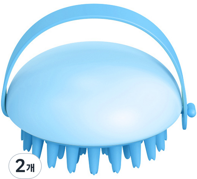 리빙홈디테일 두피 스케일링 샴푸 브러쉬, 2개, 블루