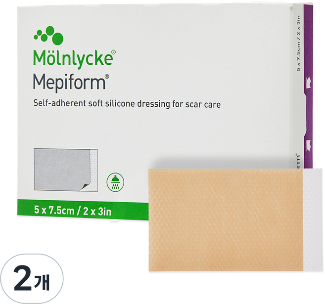 멘리케 점착성 투명 창상 피복제 메피폼 5p, 2개