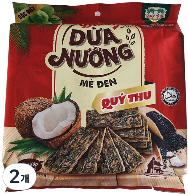 꾸이투 코코넛 검은깨 크레커 12p, 125g, 2개