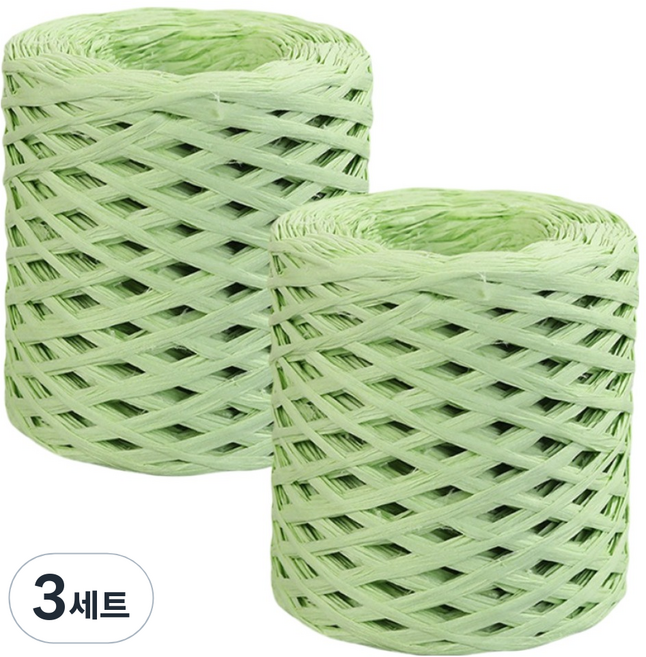 코히모 종이 라피아실 가방 뜨개실 포장실 240g 400m 5W0562 2p, 3세트, 초록