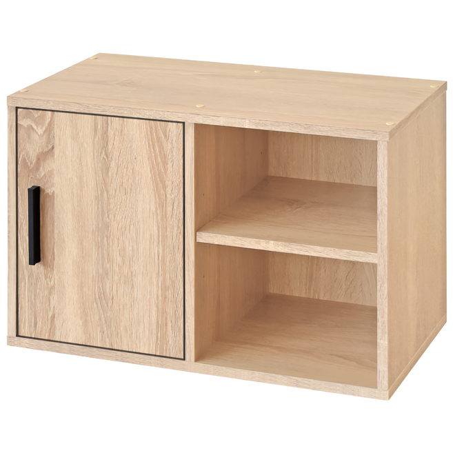 HOPMA 合馬家具 簡約單門二格櫃 G-MD600PMS, 淺橡木