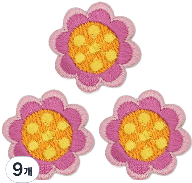 Button King 東大門鈕扣王 熱燙式刺繡臂章, 9個, 牡丹