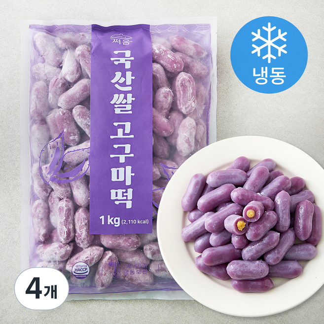 쪄옴 쌀 고구마떡 (냉동), 1kg, 1개입, 4개