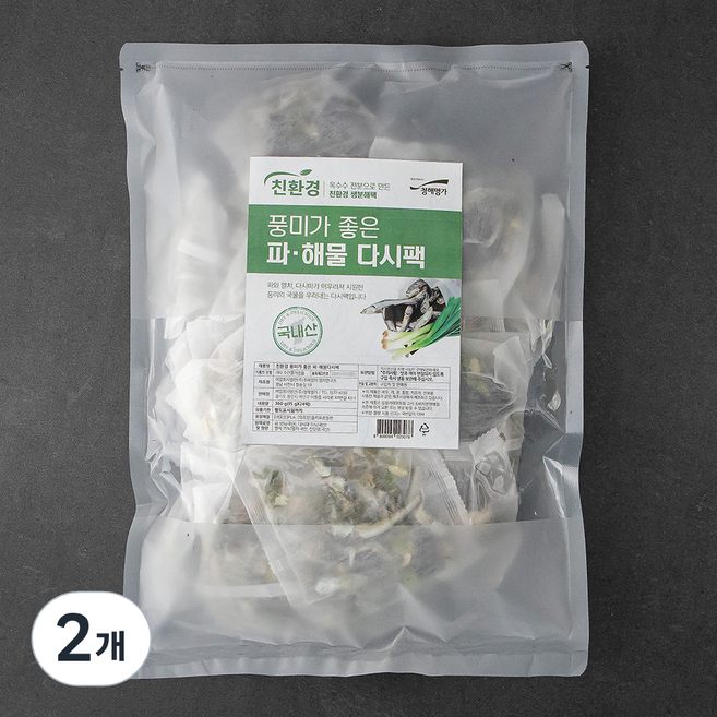 청해명가 친환경 풍미가좋은 파 해물 다시팩, 15g, 24개입, 2개