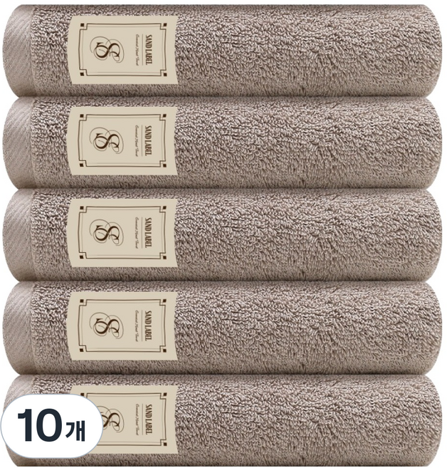 송월타월 샌드라벨 에센셜 호텔수건 150g 30수 면사, 베이지, 10개
