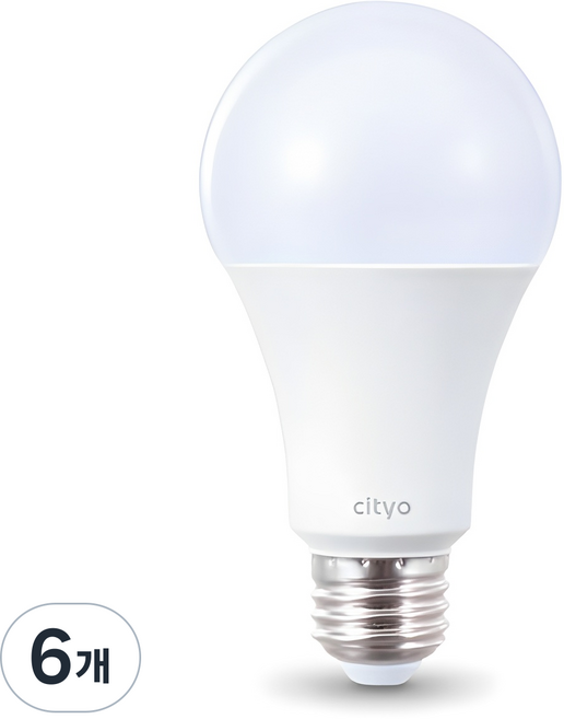 cityo LED 白色燈泡 15W, 晝光色, 6個