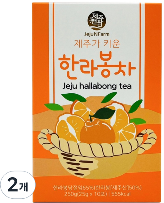 제주앤팜 한라봉차 스틱, 25g, 2개, 10개입