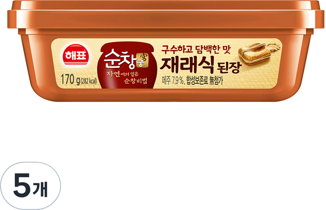 해표 순창궁 재래식 된장, 170g, 5개