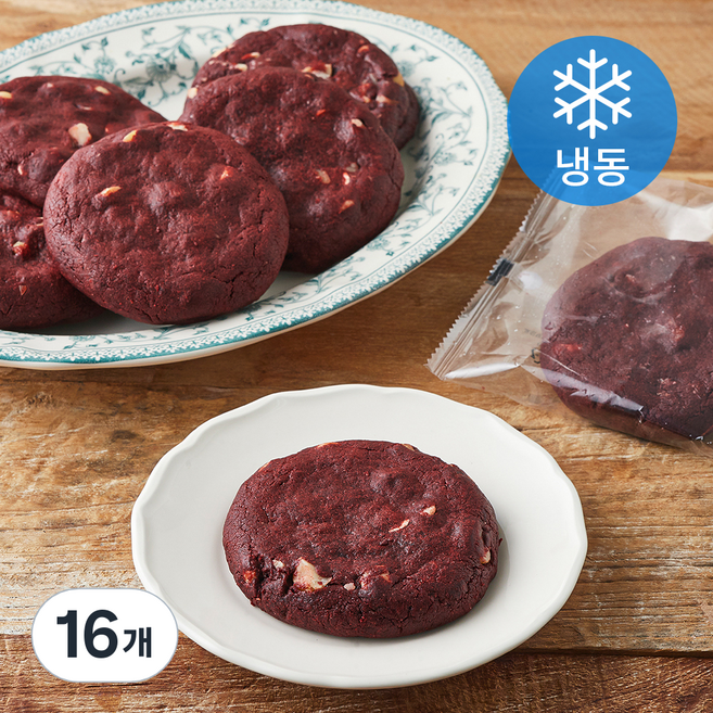 더블스윗 레드벨벳 마카다미아 르뱅쿠키 (냉동), 100g, 1개입, 16개