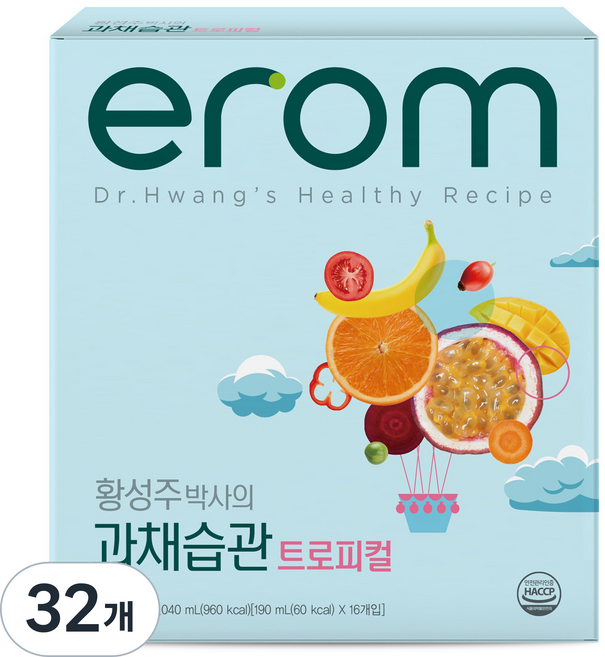 이롬 황성주박사의 과채습관 트로피컬 음료, 190ml, 32개