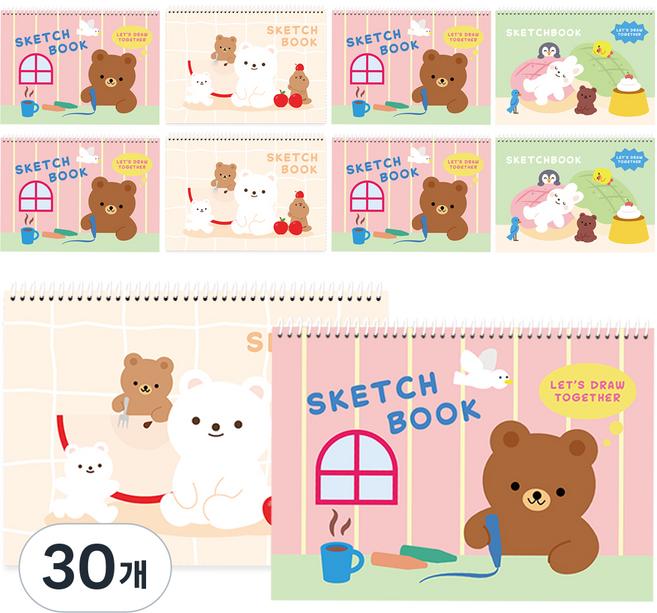 탐사 플러피 스케치북 130g, 8절, 30개, 20매