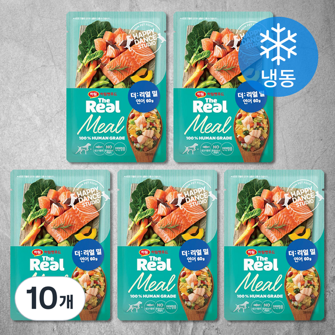 하림펫푸드 전연령 강아지 더리얼 밀 냉동 화식사료, 연어, 60g, 10개