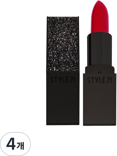 스타일71 쥬얼리 벨벳 립스틱 VER2 3.5g, 4개, S1루비레드(립스틱), 블랙글리터(케이스)