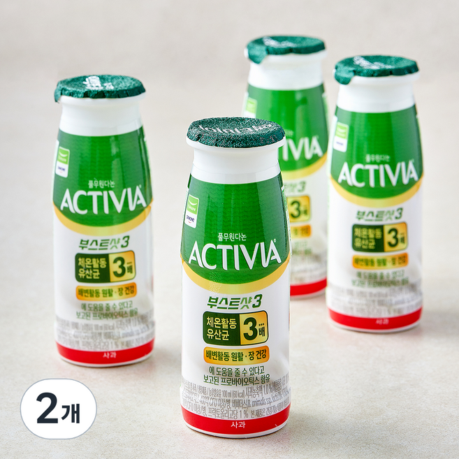 풀무원 다논 액티비아 부스트샷3 사과, 2개, 4개입, 100ml
