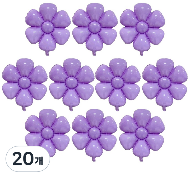 코히모 마카롱 데이지 꽃 파티 풍선 5W0432, 20개, 퍼플