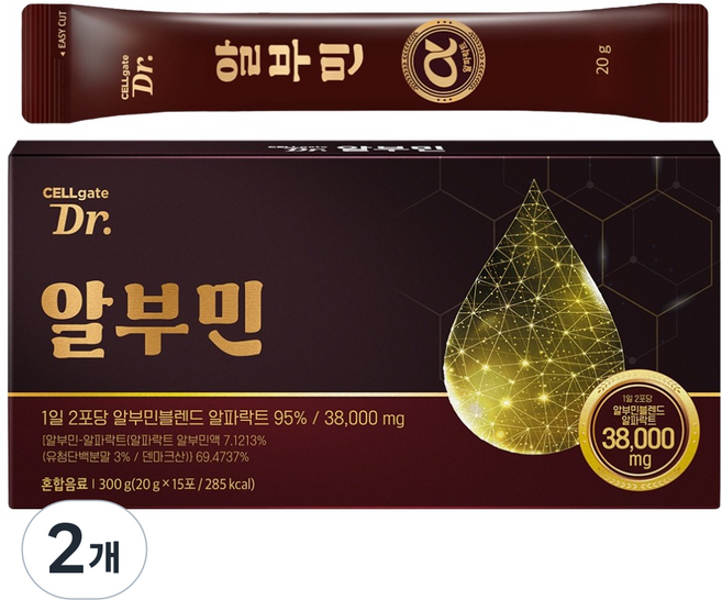 셀게이트 닥터 알부민 골드 알파락트 18.18ml x 15p, 300g, 2개