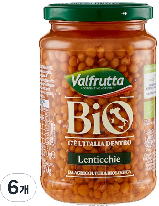 valfrutta 有機扁豆, 360g, 6個
