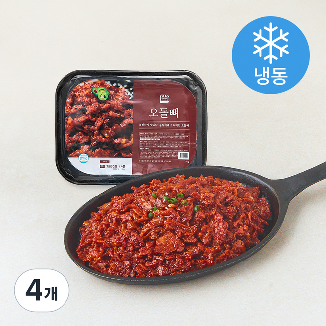 봉식이네 녹진한 양념 오돌뼈 볶음 (냉동), 250g, 4개