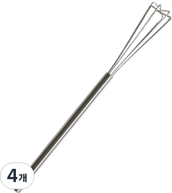 라임올리브 스텐 삼각 거품기 24cm, 4개, 실버