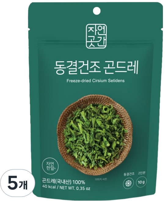 자연한알 자연곳간 국내산 동결건조 곤드레, 5개, 10g