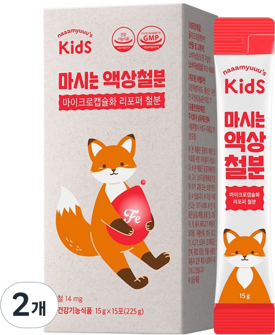 남유네 키즈 마시는 액상철분 15p, 225g, 2개