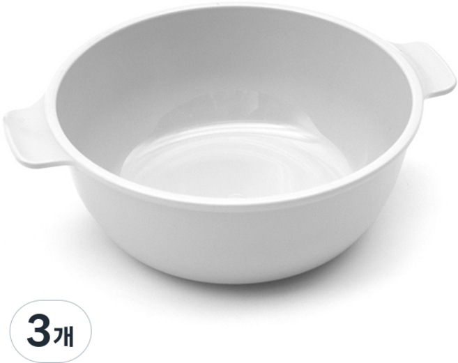리빙메이트 유아용 피씨 파스텔 국그릇, 화이트, 3개