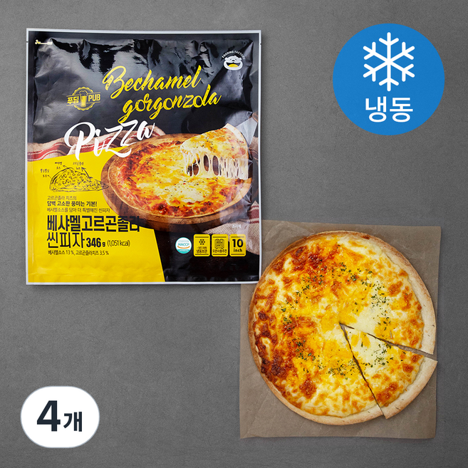 푸딩팩토리 베샤멜 고르곤졸라 씬피자 (냉동), 346g, 1개입, 4개