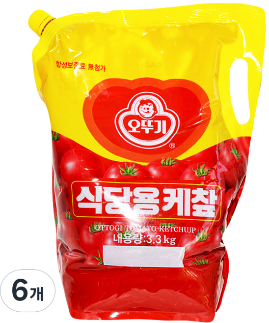 오뚜기 오리지널 식당용 케첩 스파우트팩, 3.3kg, 6개