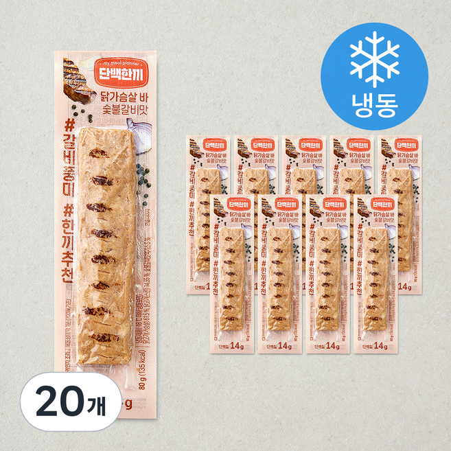 마니커에프앤지 단백한끼 닭가슴살바 숯불갈비맛 (냉동), 80g, 20개, 1개입