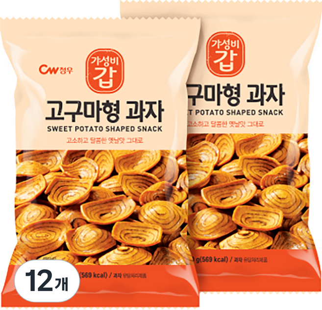 청우식품 고구마형 과자, 120g, 12개