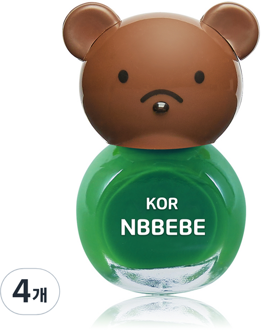 Nbbebe 兒童用指甲油, 大地綠, 4瓶
