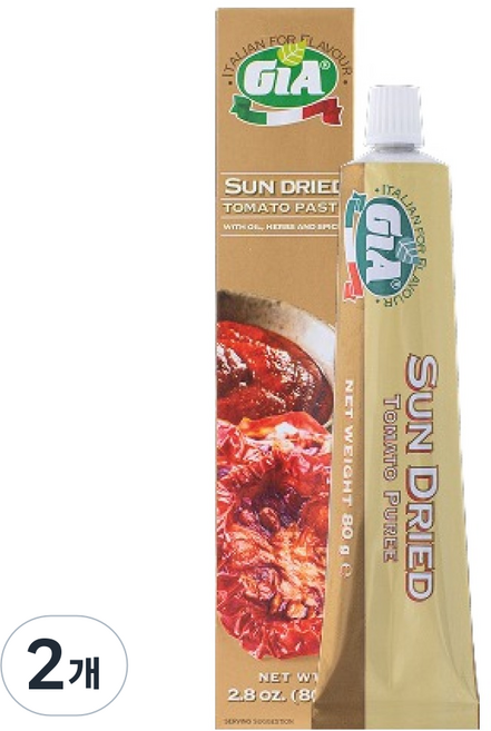 지아 썬드라이드 토마토 퓨레 튜브, 80g, 2개