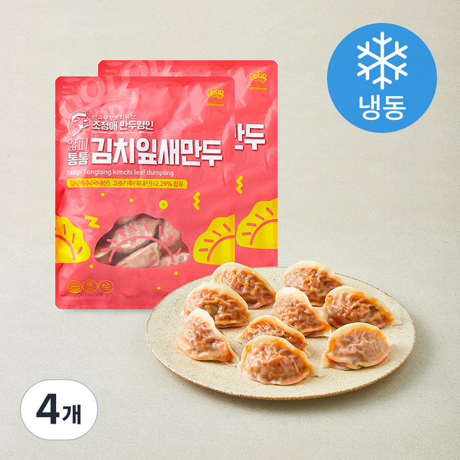 굿푸드 얇피통통 김치잎새만두 (냉동), 280g, 4개