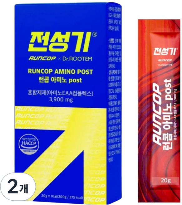 Dr.ROOTEM 全盛期 Runkop 胺基酸 post BCAA EAA 跑步 跑步 補充劑 10入, 200g, 2個