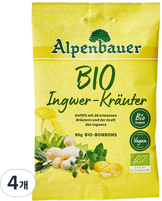 Alpenbauer 有機生薑草本糖, 90g, 4個