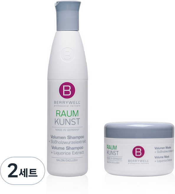 BERRYWELL 볼륨 헤어 샴푸 251ml + 마스크 201ml, 2세트