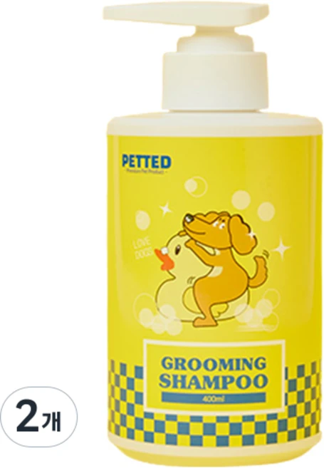 페티드 강아지용 그루밍 샴푸, 400ml, 1개입, 2개 - 쿠팡