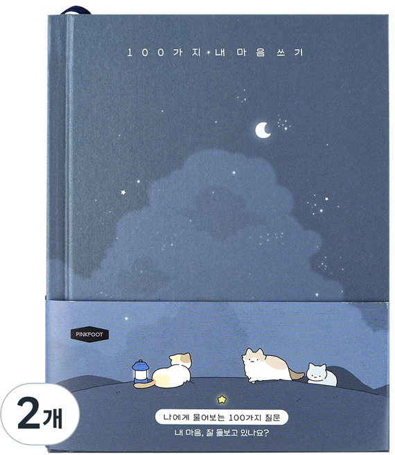 PINKFOOT 100種我的心靈寫作 自問自答日記本, 深藍色, 2個