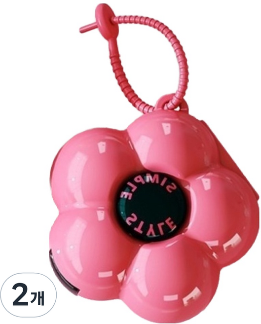 약 케이스 귀걸이 목걸이 반지 꽃무늬 수납함 로즈레드 + 블랙, 2개