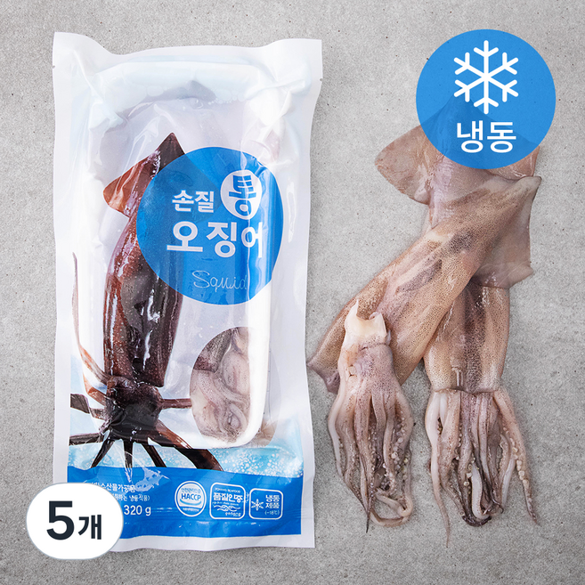 양포어장 손질 통오징어 중 2미 (냉동), 320g, 5개