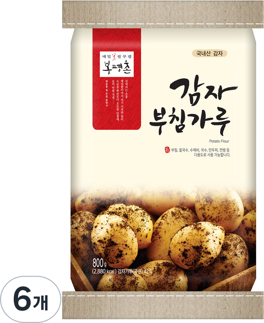 봉평촌 감자부침가루, 800g, 6개