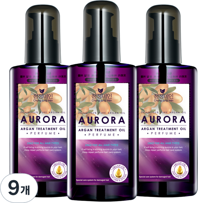 청정미인 오로라 아르간 퍼퓸 헤어에센스, 140ml, 9개